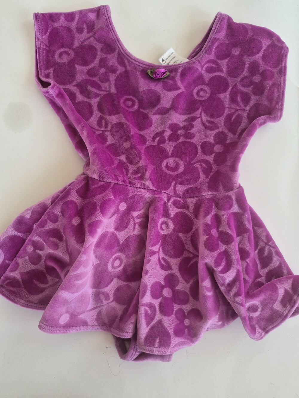 Jacques Moret Vintage Figure Skating Dress Velour Size 4-5 raspberry Purple